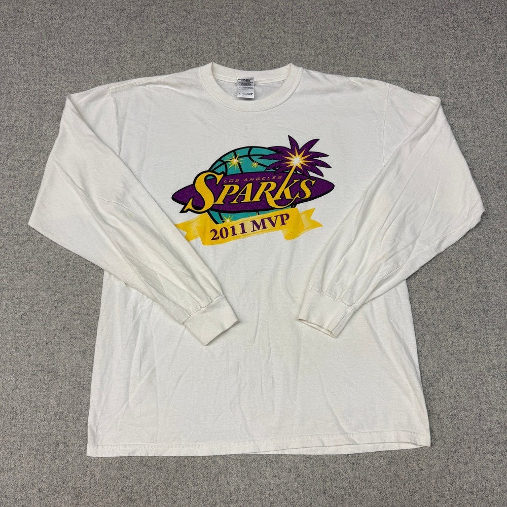 Gildan | Los Angeles Sparks 2011 MVP Shirt | L | White | WNBA Graphic Tee